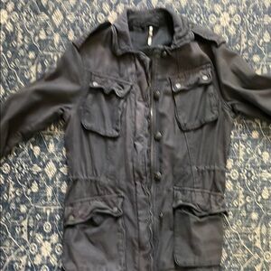 Free People dark gray cotton utility jacket. Mid weight. Excellent condition
